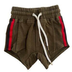 Adam + Yve Retro Army Green Striped Shorts Size 6-12 Months